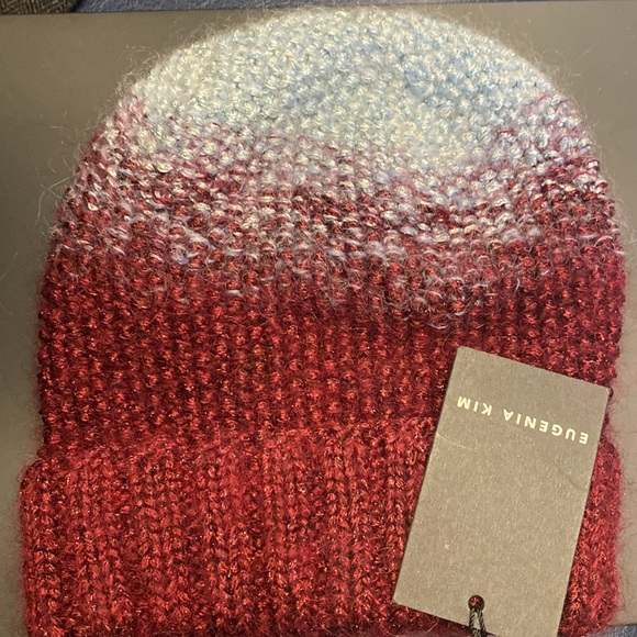 NWT Eugenia Kim Asha Wine Wool/Mohair Metallic Hat - Picture 8 of 9